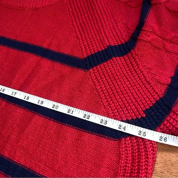 LuLaRoe Lauren Sweater Dress Striped Red Blue 3X - Picture 6 of 10